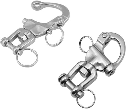 2 Stuks RVS Snap Haak met Sluiting voor Boot - Ideaal voor Spinnaker Halyard en Zeilboot Accessoires (70mm)
