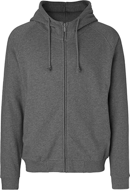 Unisex Hoodie met capuchon en rits Dark Heather - S