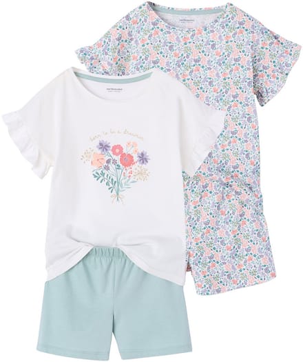 Vertbaudet Set van 2 pyjamashorts voor meisjes met korte mouwen van katoen