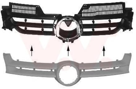 VanWezel 5894510 - Grille calandre pour Volkswagen Golf v de 11/2003 à 2008