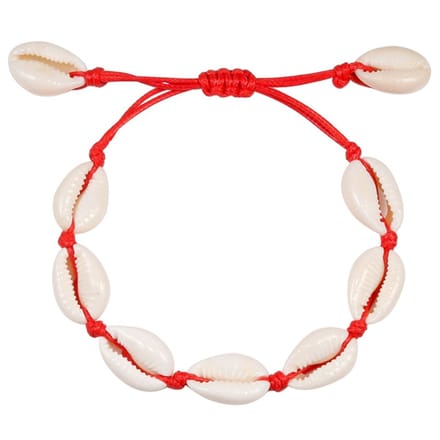 Fako Bijoux® - Schelpjes Armband - Schelpen - Rood