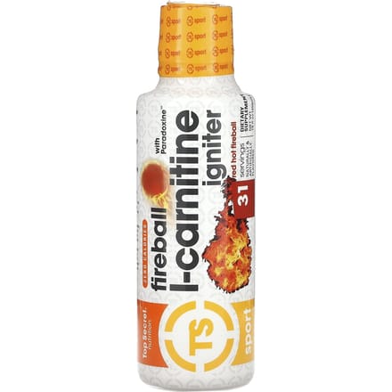 Top Secret Nutrition, Sport, Fireball, avec Paradoxin, l-Carnitine Igniter, Boule de Feu Rouge, 16 fl oz (459 ml)