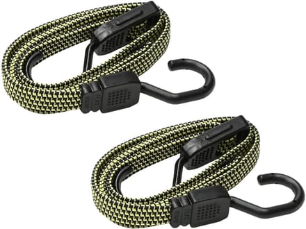 Hofftech Verstelbaar bagage elastiek met haak - 2x - 25 tot 115 cm - span-elastiek voor transport