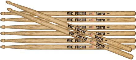 Vic Firth P5BT4PK Terra drumstokken 5B hickory met houten tip 4-Pack