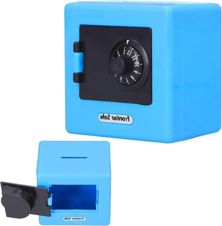 Kinderkluisje - Geldopbergdoos - Geld Sparen - Codedecode slot - 94 x 94 x 45 cm - Blauw