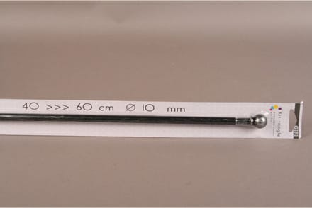 Gifi Diffusion - Uitschuifbare gordijnroede - 40-60 cm met kogeleinde - antiek zwart