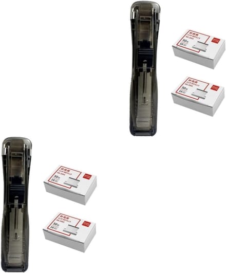 Nietmachine Set - Documentklem Bureauklem - Papier Binden - Dubbele Set Inclusief Clips - 11.5 x 2.5 cm - Zwart