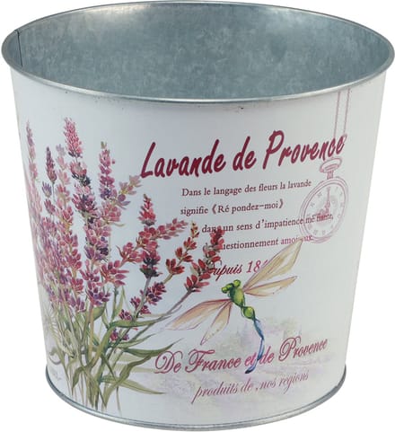 Metalen plantenbak, bloempot, lavendel, Ø21cm H18cm