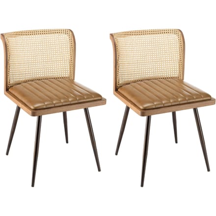 Set van 2 eetkamerstoelen Marcel leer | Macabane
