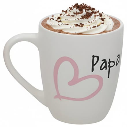 Gerimport Vaderdag cadeau mok - wit - 360 ml - hartjes - liefde