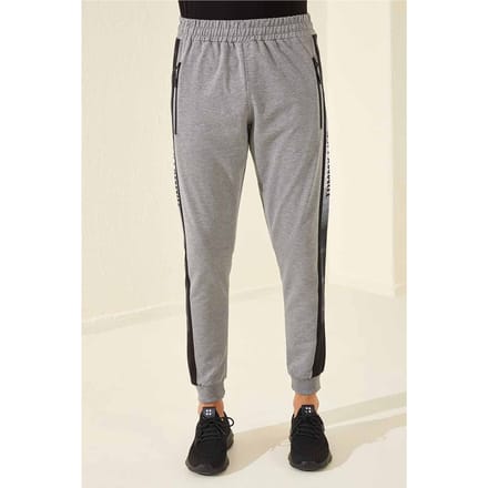 Heren Instap Sweatpants Met Tekstprint
