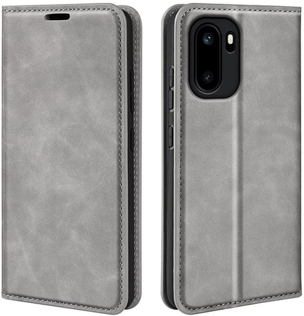 MobyDefend Hoesje - Geschikt voor OnePlus 15R - Luxe Wallet Bookcase (Magnetische Sluiting) - Grijs
