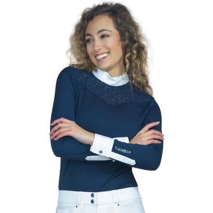 Damespolo met lange mouwen Flags&Cup Cassia