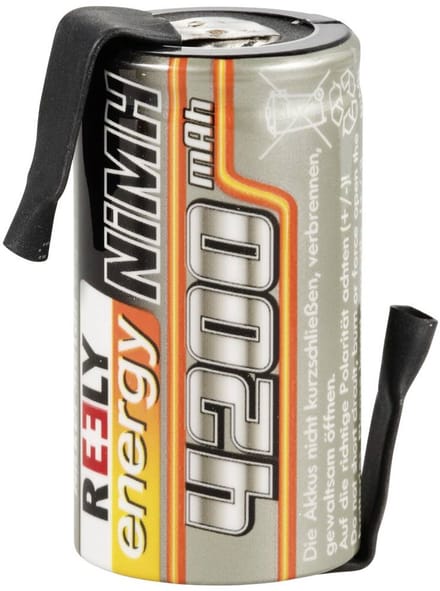 Reely Accucel NiMH Sub-C 1.2 V 4200 mAh Met soldeerlip