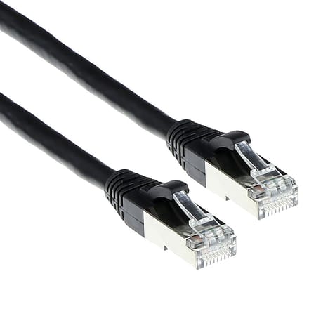 ACT Zwarte 20 meter SFTP CAT6A patchkabel snagless met RJ45 connectoren FB6920
