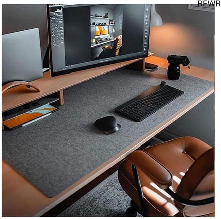 RFWR® Bureauonderlegger van vilt - Grote antislip muismat voor bureau en tafel