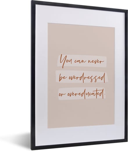 Fotolijst incl. Poster - Quotes - Studenten - Leren - Studeren - 30x40 cm - Posterlijst