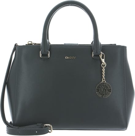 DKNY Leren Schoudertas Handtas Bryant Satchel Charcoal Grijs