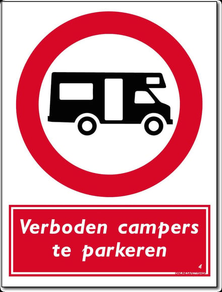Verboden te parkeren voor campers bord - Forex - 30 x 40 cm - Weerbestendig