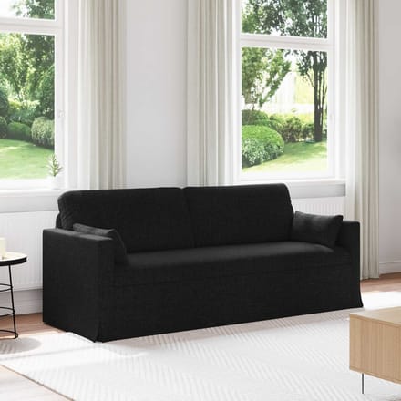 vidaXL - Bank - Zwart - 198 - x - 78 - x - 80 - cm - Stof