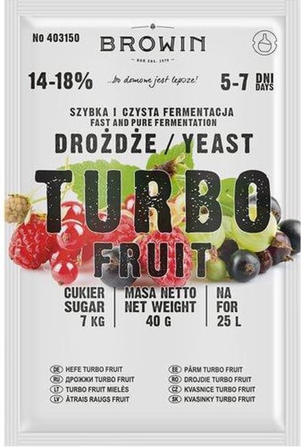 Browin - Wijnmaakgist - Turbo Fruit - 5-7 Dagen - 14-18% Alcohol