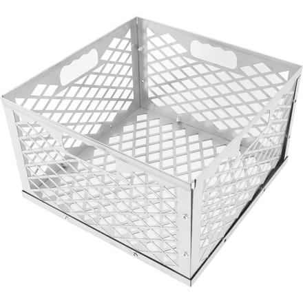 Panier à charbon de bois amovible, portable, robuste et durable, en acier inoxydable, pour feu de camp gray