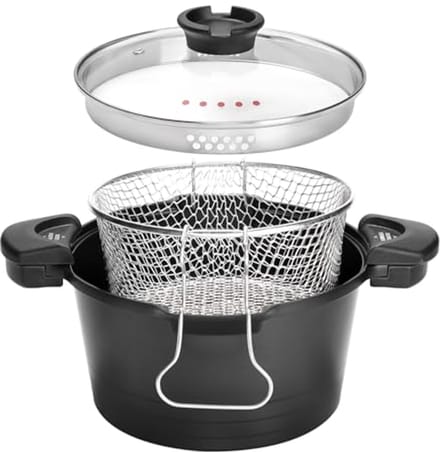Multifunctionele Kookpan 24 cm - Antiaanbaklaag, Inductie, Frituurmand