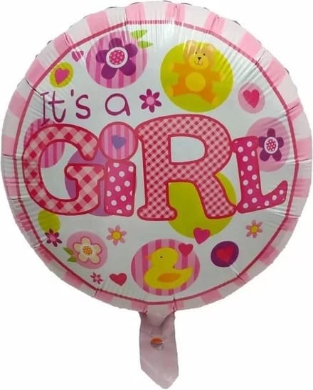 Ballon geboorte Meisje, 40cm Kindercrea
