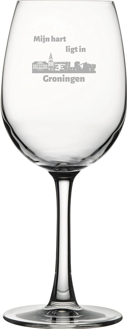 Gegraveerde witte wijnglas 36cl Groningen