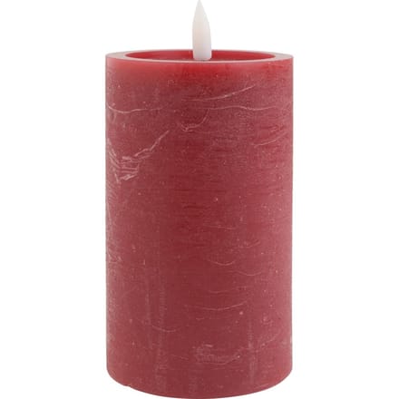 LED echte waskaars "12,5 x 7,5 cm", met timer - Bordeaux