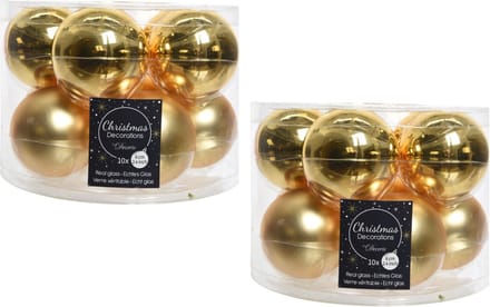 Decoris Kerstballen set - 20x stuks - goud - glas - 6 cm - glans/mat - kerstversiering