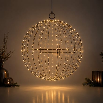 Benza – Verlichte Ledbal Ø 50 cm – 272 Warmwitte LED’s – Timer – Binnen en Buiten – 5 m Snoer