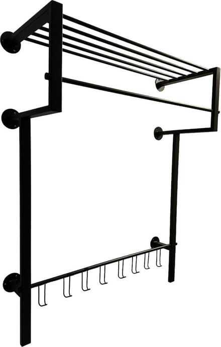 Kapstok Joy Royal XXL Mat Zwart 8 Haken 95 x 75cm