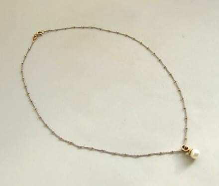 Bicolor collier met parel hanger