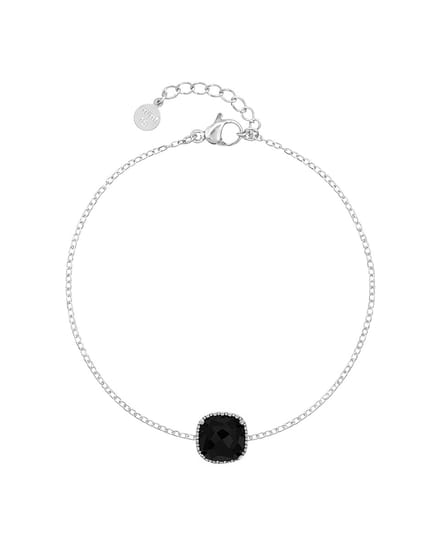 Mint15 Armband Zwarte Onyx - Zilverkleur RVS/Stainless Steel