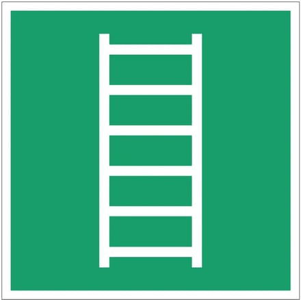 Vluchtladder bord – E059 | gecoat dibond materiaal | 20 x 20 cm