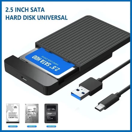 2.5” Inch SSD Behuizing SATA Naar USB 3.1 Mobiele Harde Schijf Behuizing Voor Schijf HDD Type USB-C Behuizing Ondersteunt SSD HDD Capaciteit Max Tot 6TB USB3.1 interface gray
