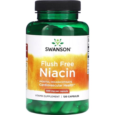 Niacine zonder Roodheid, 500 mg, 120 Capsules
