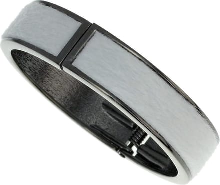 Behave - Klemarmband wit stofaccent - Edgy detail - Mode statement
