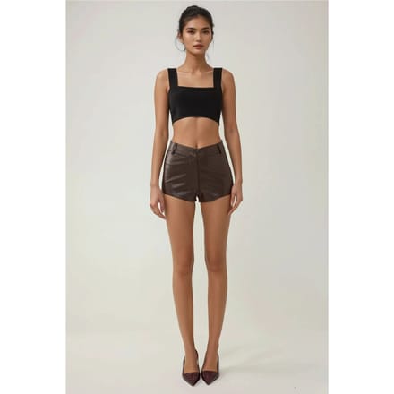 Kunstlederen Strakke Hotpants
