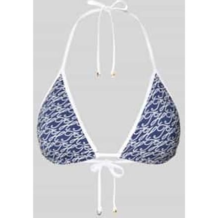 Halter bikinitop met labelprint