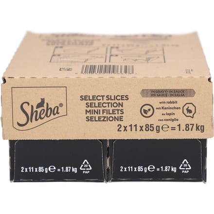 Sheba Mini Filets in Saus - Konijn voor Volwassen Katten 22x85 Voeding