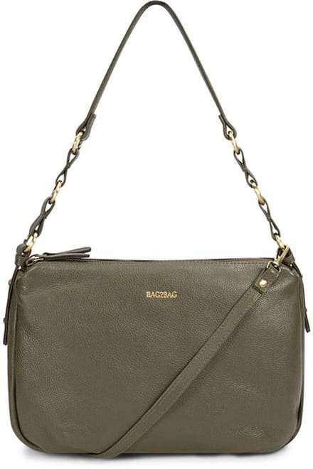 Bag2Bag Leren Schoudertas Floro Olijf