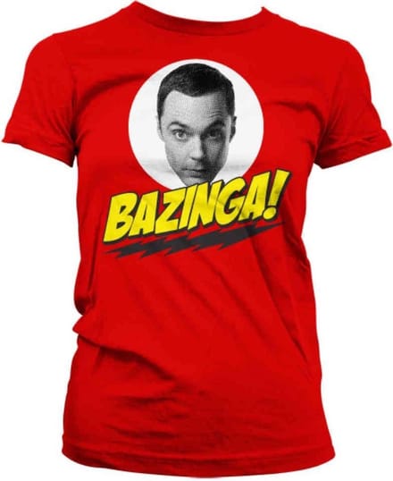 The Big Bang Theory Dames Tshirt -S- Bazinga Sheldons Head Rood