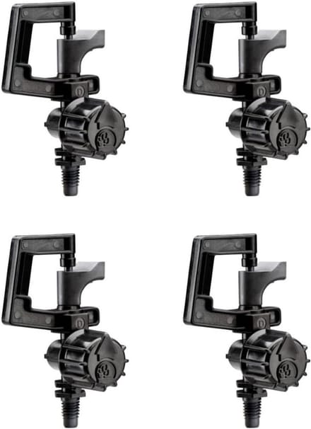 Druppelirrigatie Sproeiers 4-Pack met Roterend 360° Sproeipatroon en Verstelbare Bereik