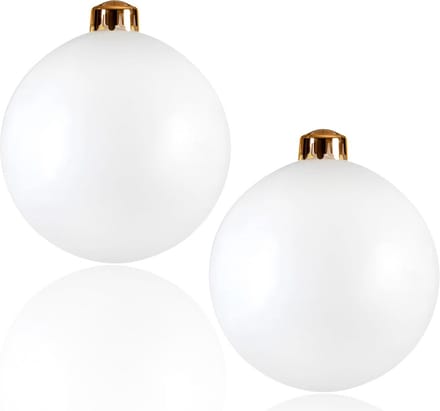 Set van 2 Grote Opblaasbare Decoratieballen Wit - 56 cm voor Tuin en Feest