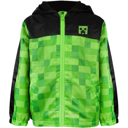 Veste à capuche imperméable Creeper pour garçon Minecraft 11-12 noir/vert