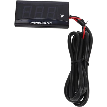 Watertemperatuurmeter Fahrenheit Graad LCD Backlit Display Waterdicht Watertemperatuurmeter met 16mm T-stuk voor Motor rood