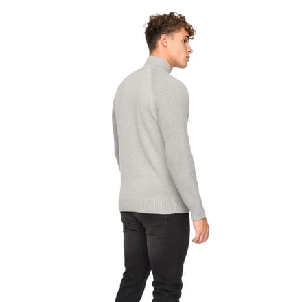Crosshatch Heren Birchin gebreide trui met volledige rits (Grijs)