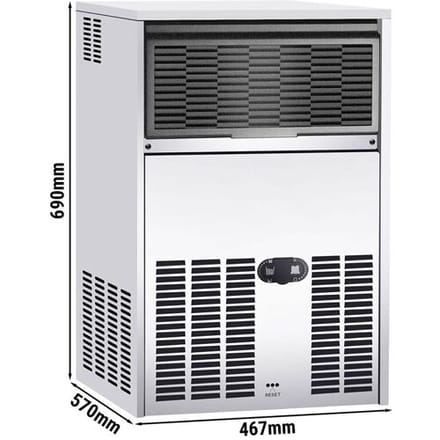 GGM Gastro Eiswürfelbereiter - Zylinder - 40 kg/24 h Zilver